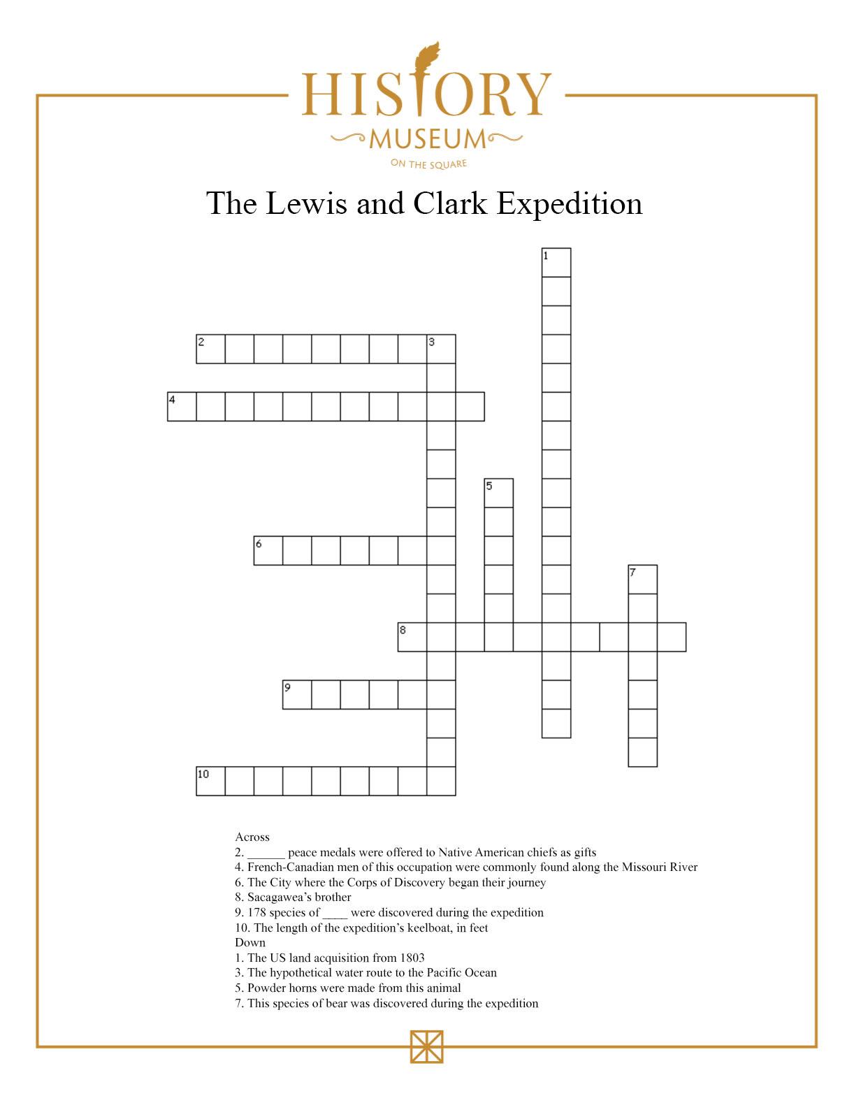 Lewis and Clark Crossword