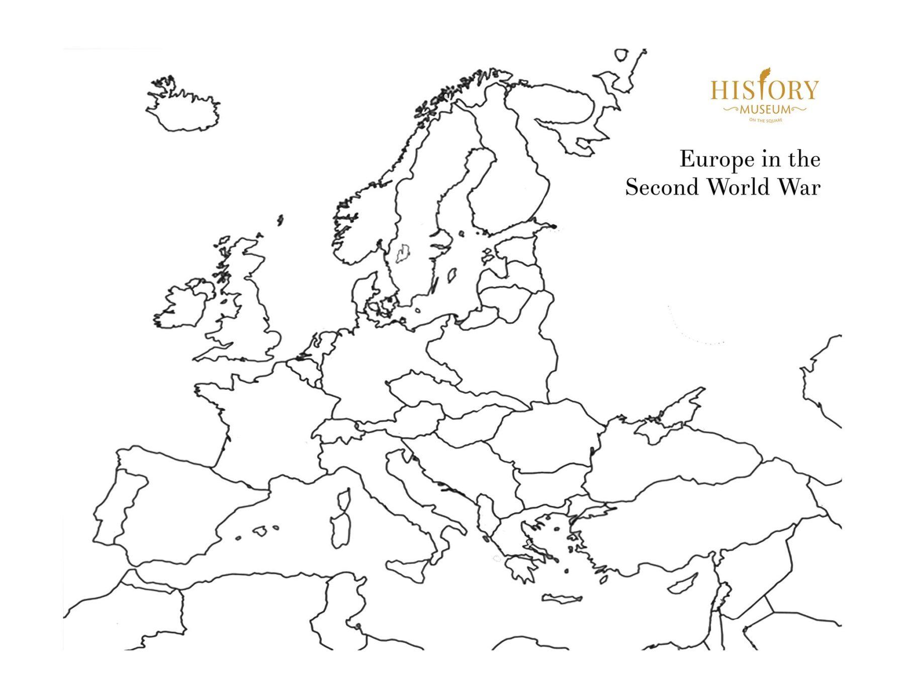 World War II Europe Map Coloring Page