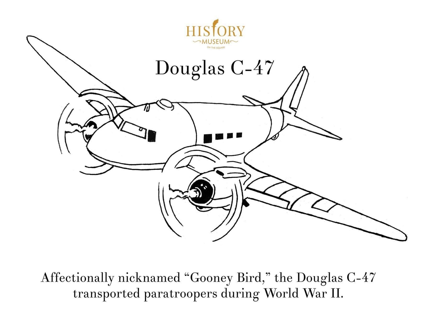 World War II Plane Coloring Page